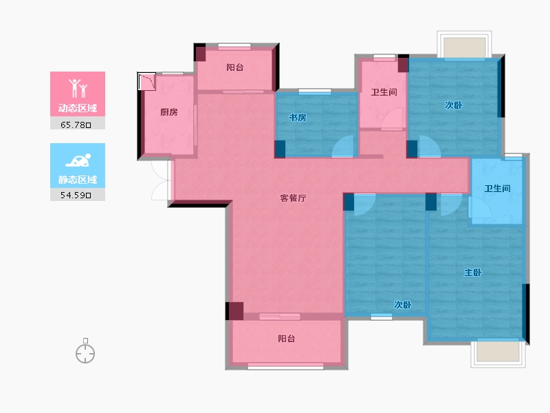 江西省-赣州市-石城翡翠城-108.58-户型库-动静分区