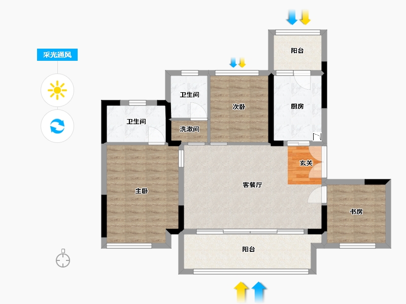 四川省-成都市-中粮天府智慧城-89.66-户型库-采光通风