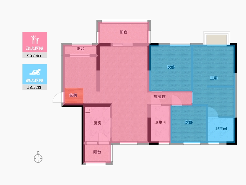 广东省-惠州市-罗浮嘉园-87.41-户型库-动静分区