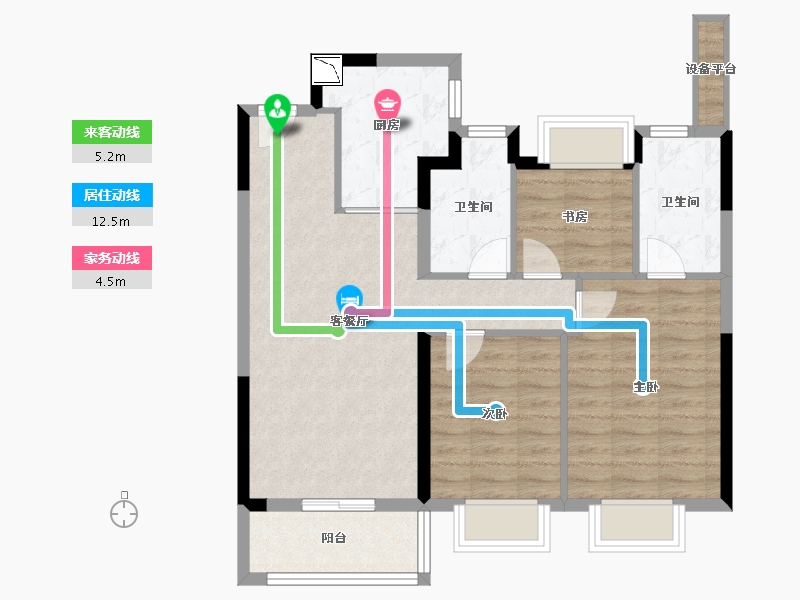 上海-上海市-四季都会晓风来-76.00-户型库-动静线