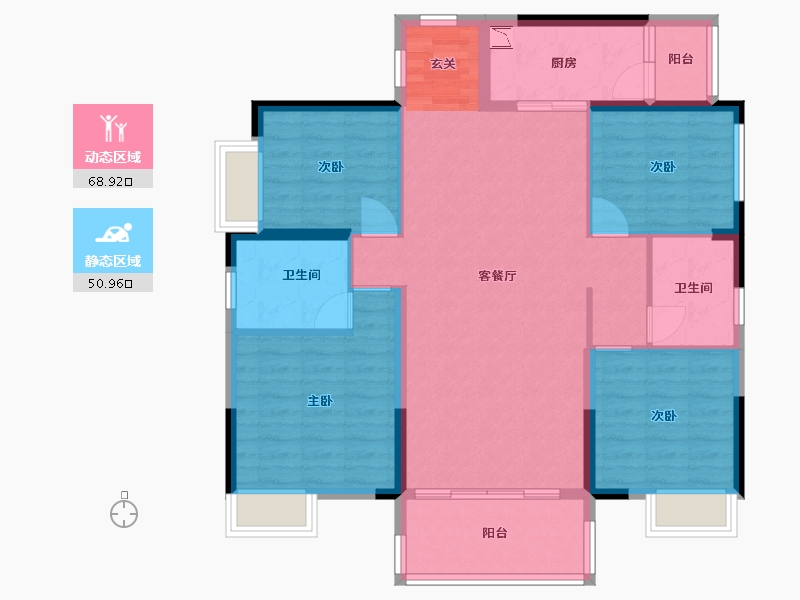 广东省-惠州市-珑悦锦云花园-108.00-户型库-动静分区