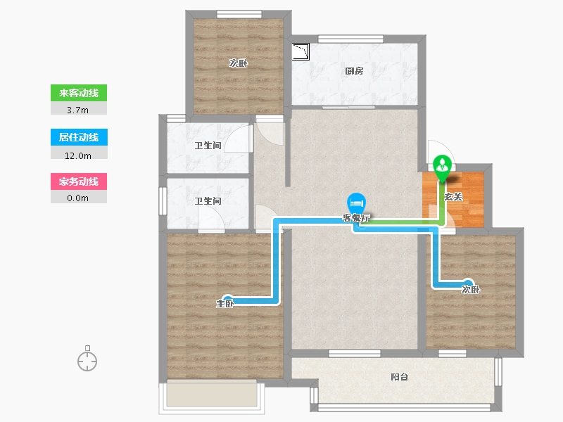 江苏省-扬州市-中海上东区-98.40-户型库-动静线