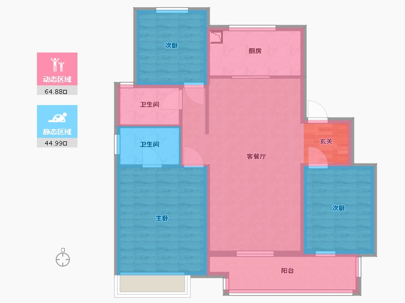 江苏省-扬州市-中海上东区-98.40-户型库-动静分区