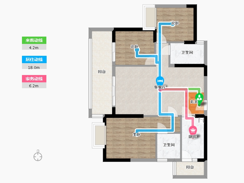 广东省-惠州市-华洪・明珠花园-84.17-户型库-动静线