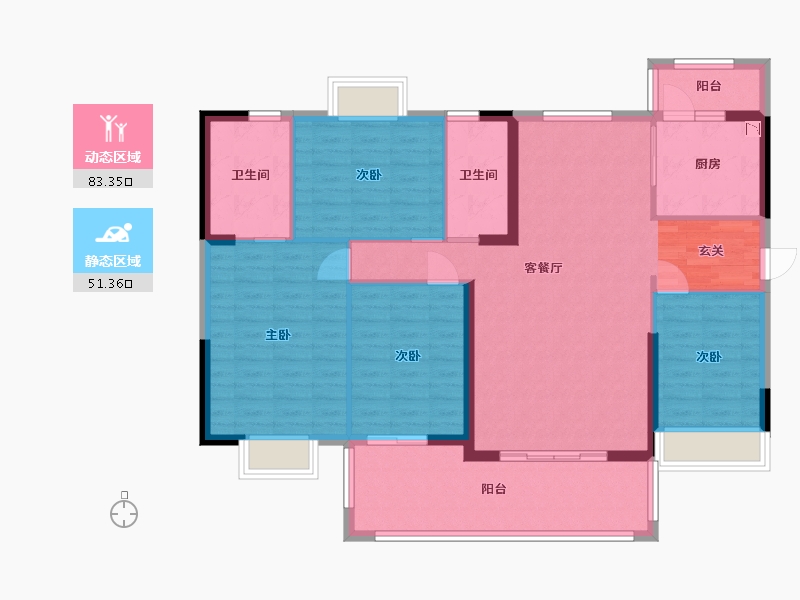 广东省-惠州市-华洪・明珠花园-122.09-户型库-动静分区