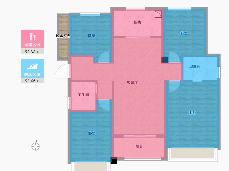 广东省-广州市-东原德信九章赋-95.42-户型库-动静分区