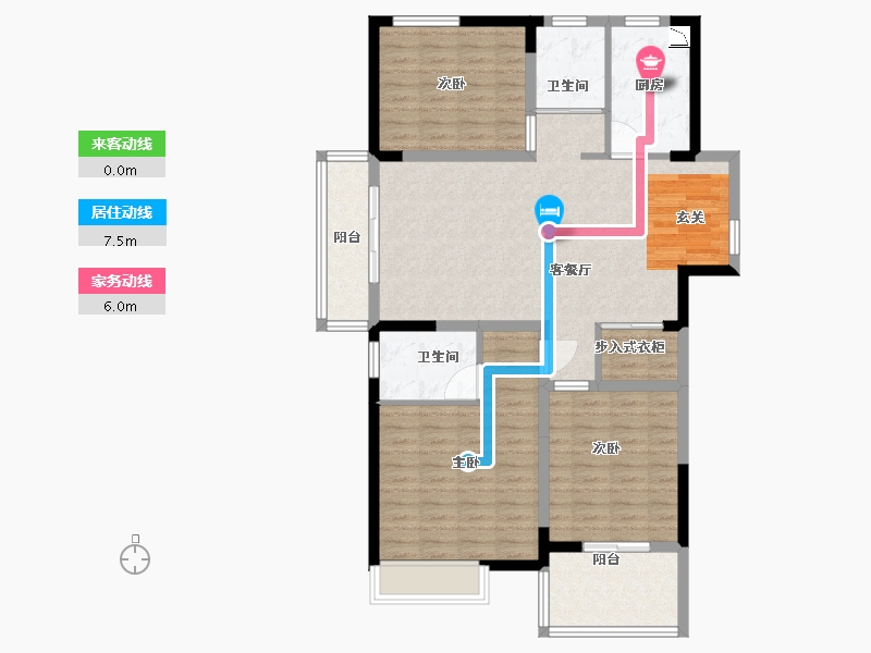 江苏省-扬州市-星地雅苑-108.00-户型库-动静线