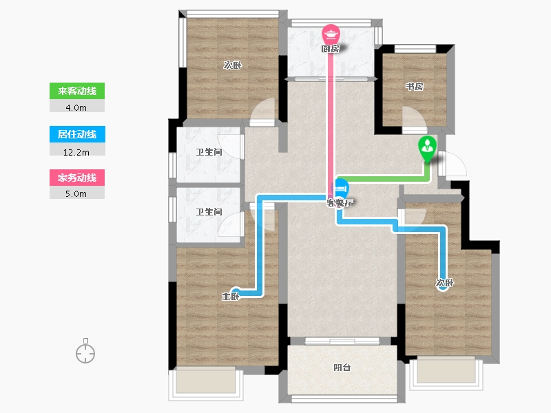 安徽省-合肥市-绿都少荃府-90.35-户型库-动静线