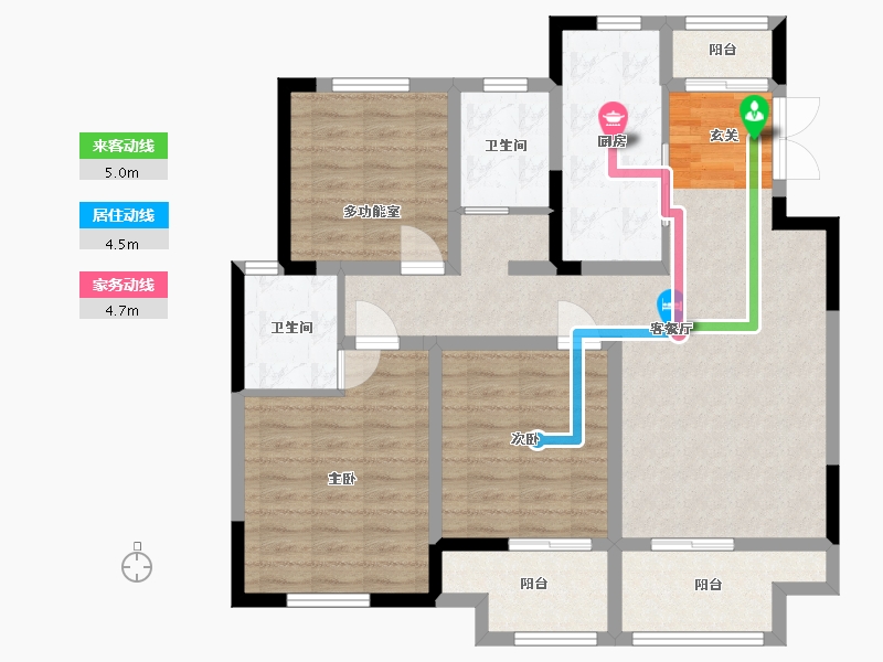 江苏省-扬州市-龙泊湾玉园-96.80-户型库-动静线