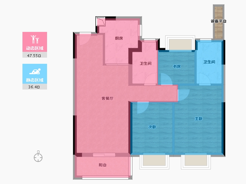 上海-上海市-四季都会晓风来-76.00-户型库-动静分区