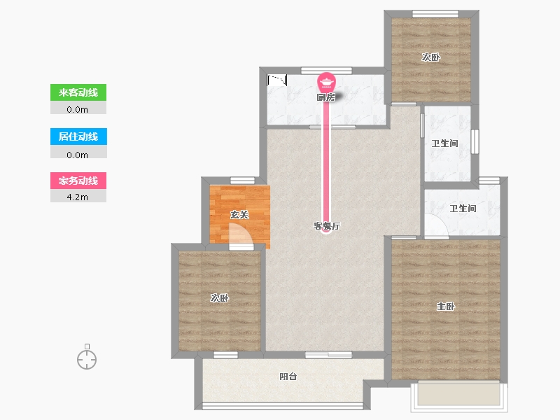 江苏省-扬州市-中海左岸-96.00-户型库-动静线