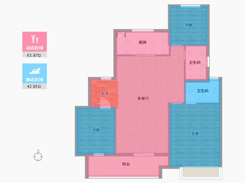 江苏省-扬州市-中海左岸-96.00-户型库-动静分区