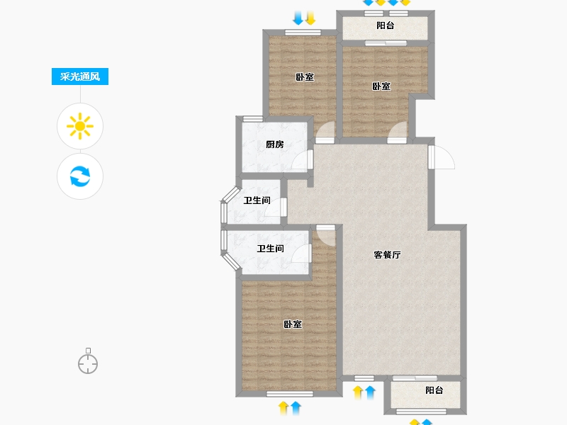 天津-天津市-基�I世�p-112.06-户型库-采光通风