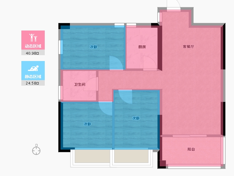 广东省-广州市-元邦明月翡翠-58.40-户型库-动静分区