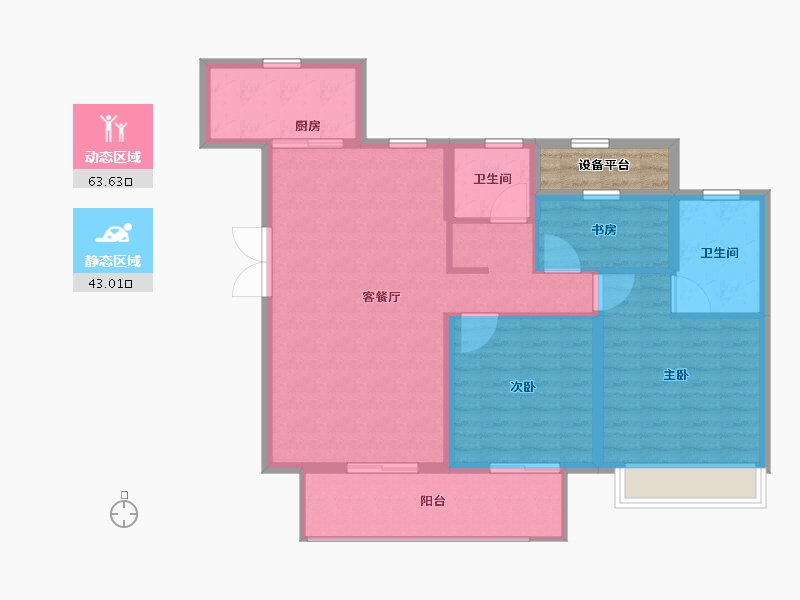 浙江省-绍兴市-崧城一品-100.00-户型库-动静分区