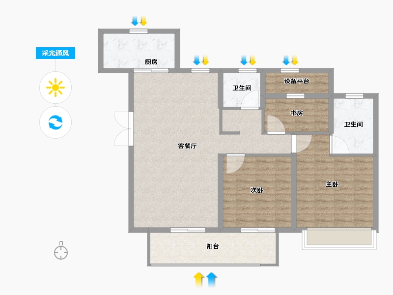 浙江省-绍兴市-崧城一品-100.00-户型库-采光通风