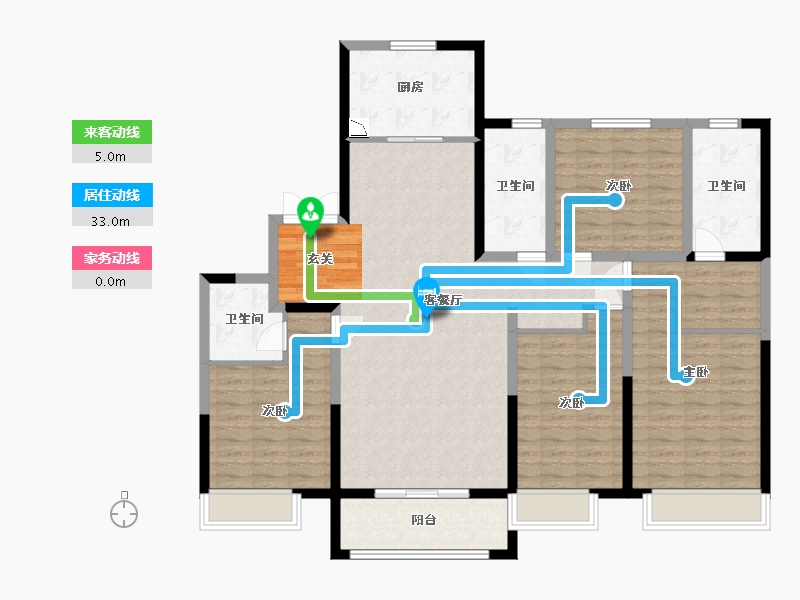 河北省-石家庄市-保利・拉菲公馆【衡水】-134.40-户型库-动静线