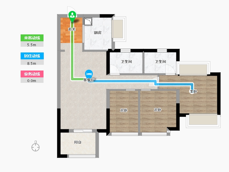 广东省-东莞市-中海・十里溪境-70.40-户型库-动静线