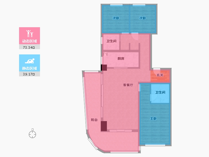 河北省-石家庄市-长安润江壹号-100.12-户型库-动静分区