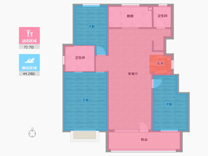 河北省-石家庄市-龙湖九里晴川-104.83-户型库-动静分区