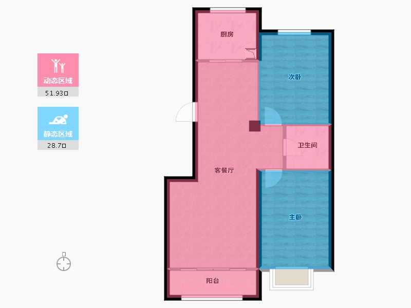 甘肃省-天水市-润天泉湖・公园�A府-72.84-户型库-动静分区