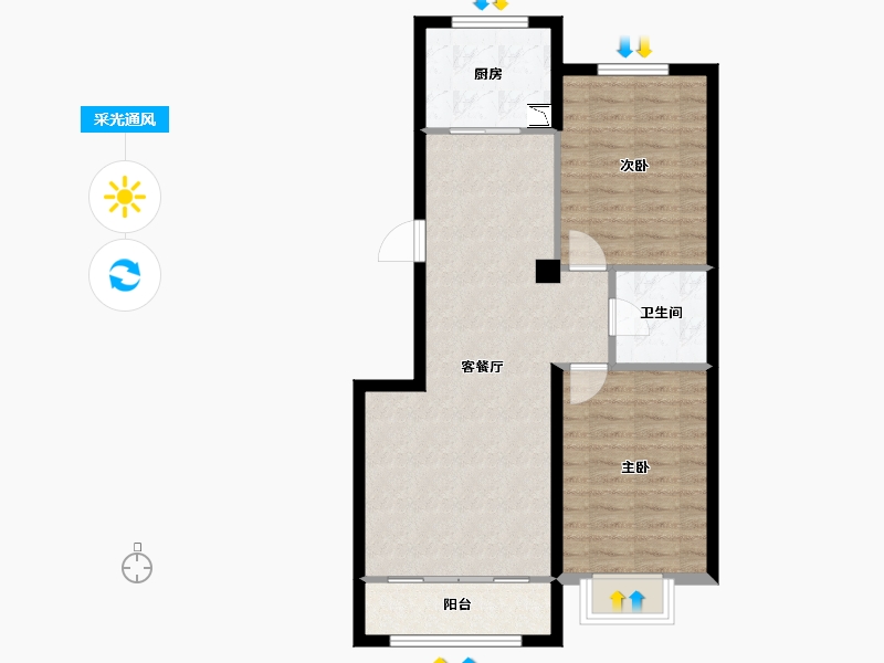 甘肃省-天水市-润天泉湖・公园�A府-72.84-户型库-采光通风