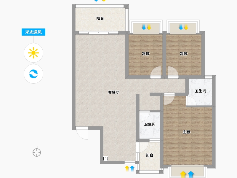 广西壮族自治区-河池市-外滩一号-92.53-户型库-采光通风