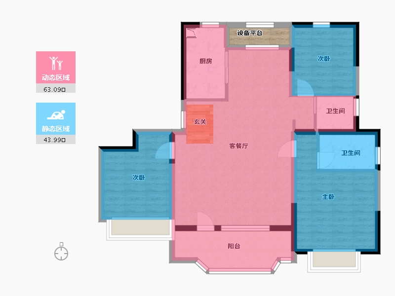 河北省-石家庄市-亨伦观唐名邸-98.06-户型库-动静分区