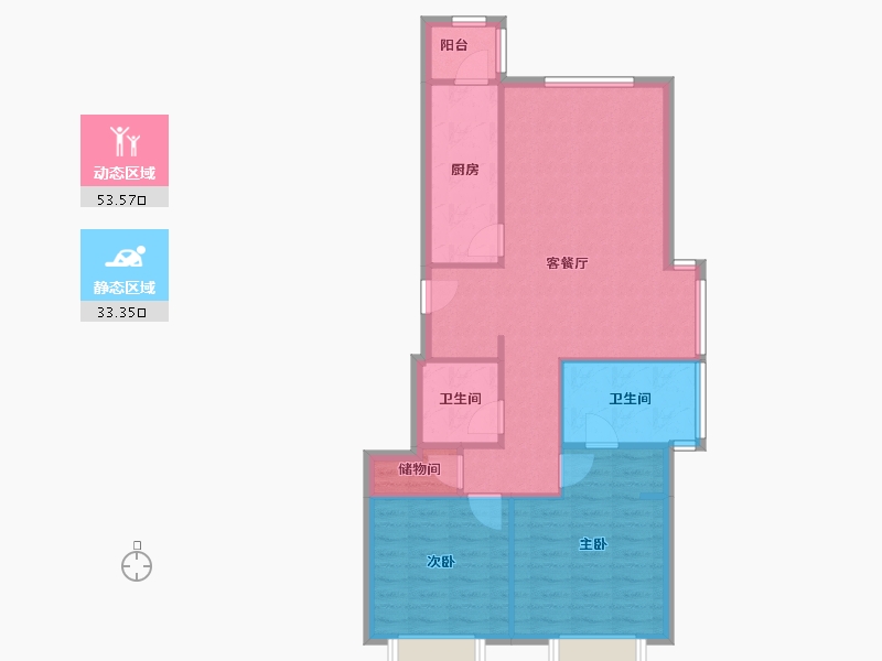 北京-北京市-富力又一城-78.75-户型库-动静分区