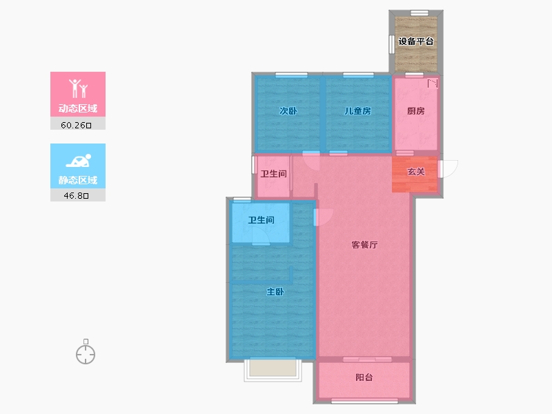 河北省-石家庄市-中冶德贤华府-99.81-户型库-动静分区