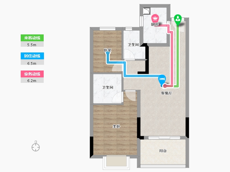 广西壮族自治区-北海市-雅居乐金海湾-65.73-户型库-动静线