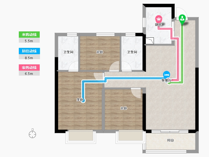 湖南省-长沙市-阳光城溪山悦-87.01-户型库-动静线