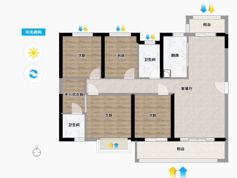 福建省-漳州市-世贸诚品-95.00-户型库-采光通风