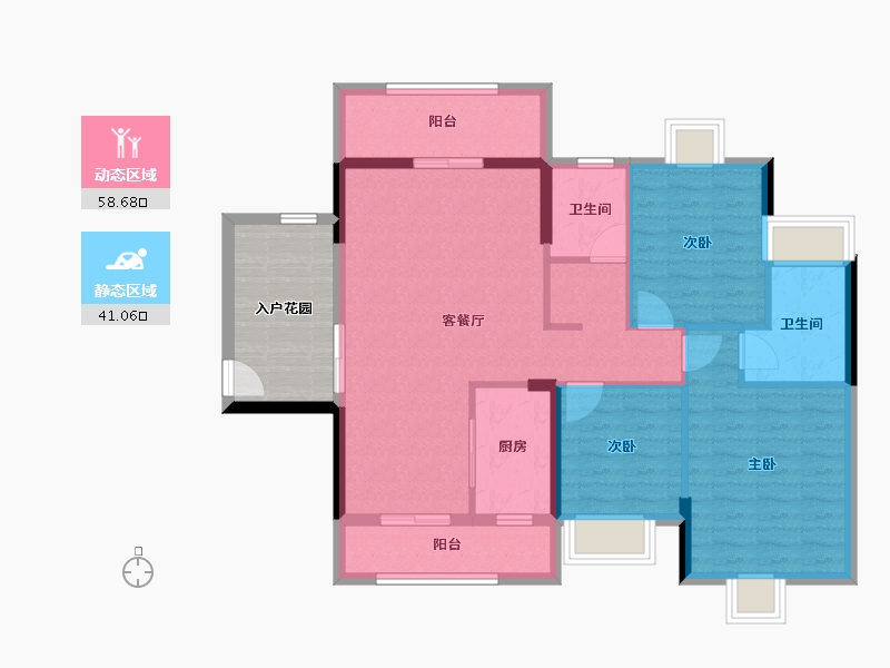 广东省-中山市-锦江尚苑-98.08-户型库-动静分区