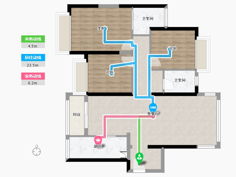 广东省-佛山市-三水万达广场-91.31-户型库-动静线