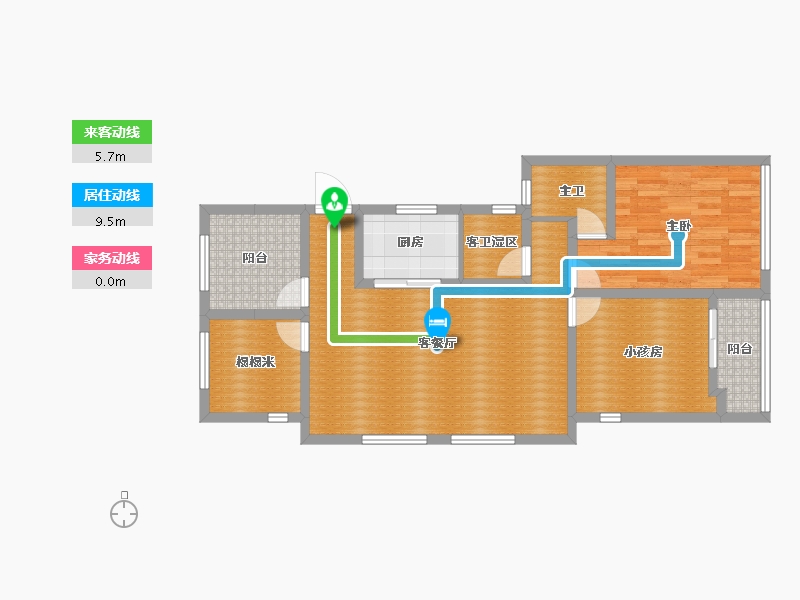 浙江省-嘉兴市-翰林兰庭-84.15-户型库-动静线