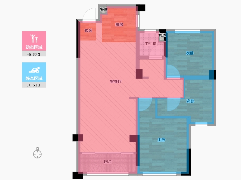 浙江省-丽水市-文晖名苑-69.83-户型库-动静分区