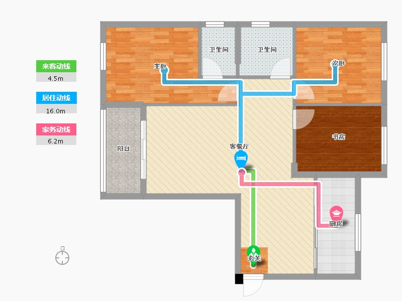 湖北省-咸宁市-滨湖公馆-92.43-户型库-动静线