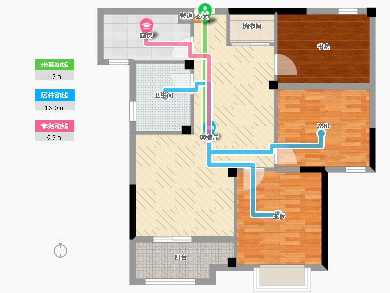 浙江省-宁波市-恒厚东城阳光-85.00-户型库-动静线