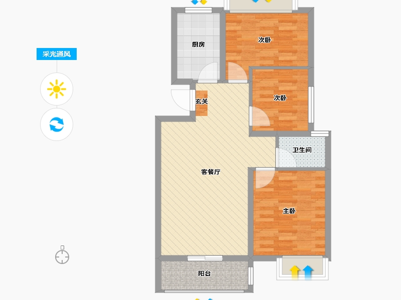 江苏省-淮安市-尚都汇-69.60-户型库-采光通风