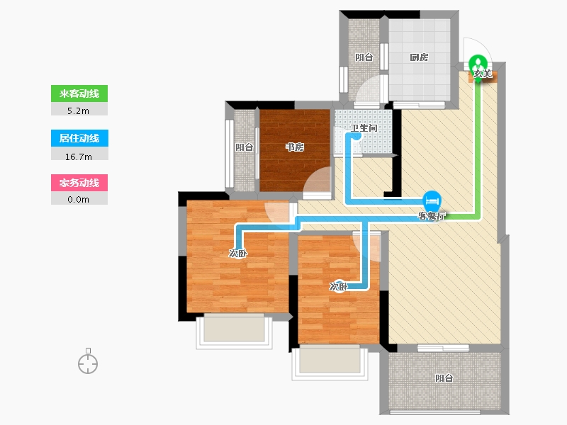 四川省-成都市-汇景新城-68.21-户型库-动静线