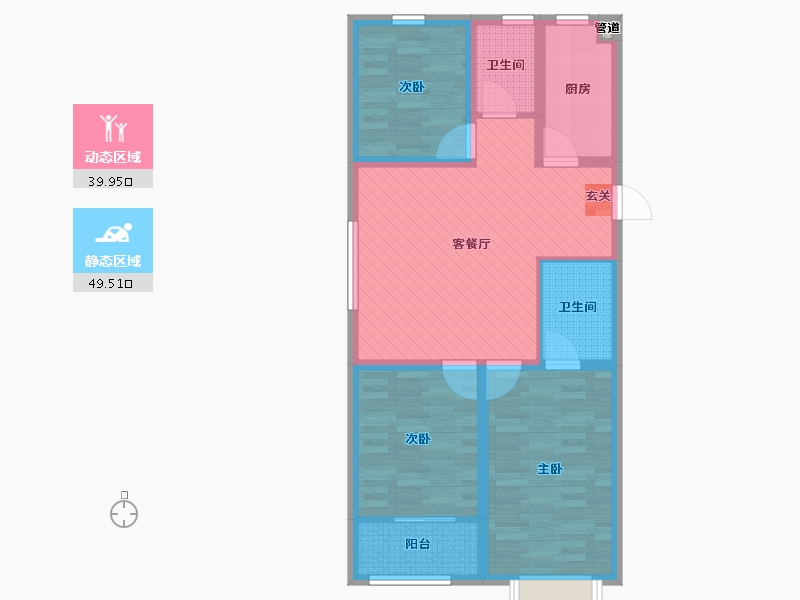 山东省-潍坊市-金隅园-78.33-户型库-动静分区