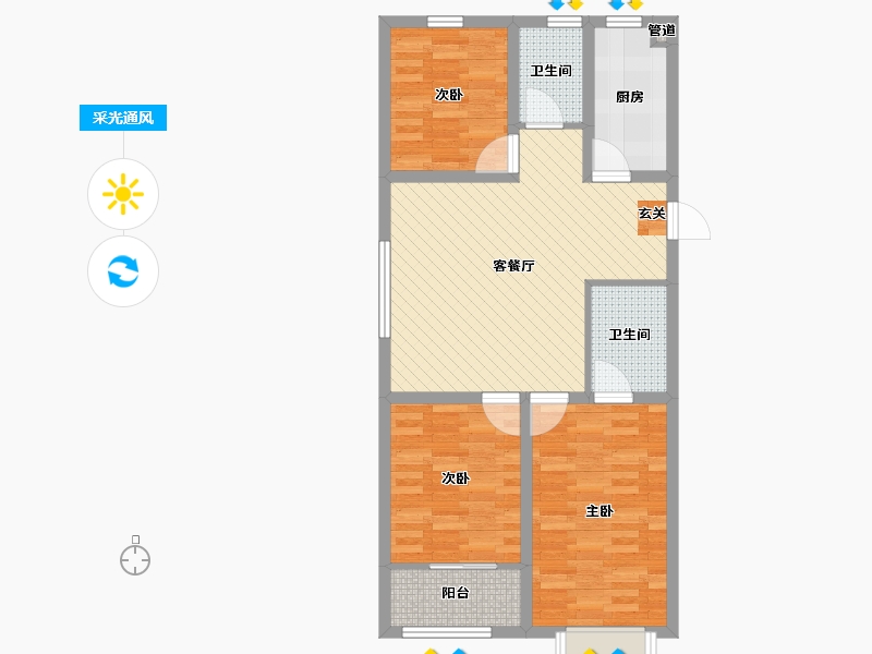 山东省-潍坊市-金隅园-78.33-户型库-采光通风