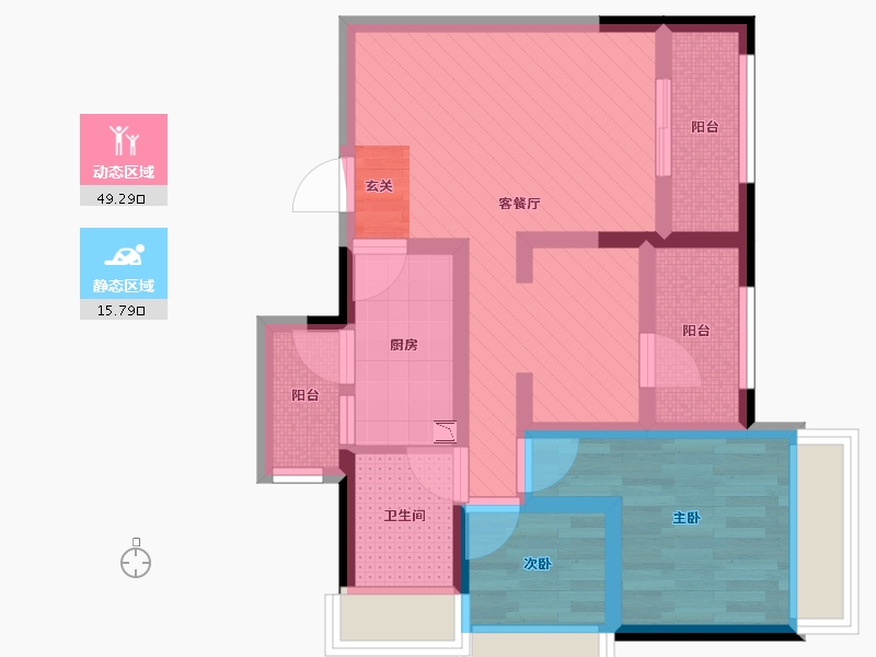 四川省-成都市-鲁能城-53.74-户型库-动静分区