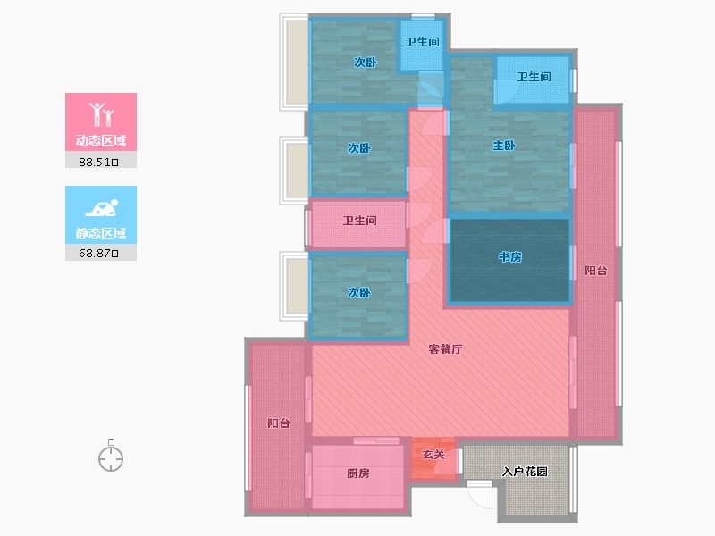 贵州省-黔南布依族苗族自治州-锦美(河畔阳光)-142.94-户型库-动静分区