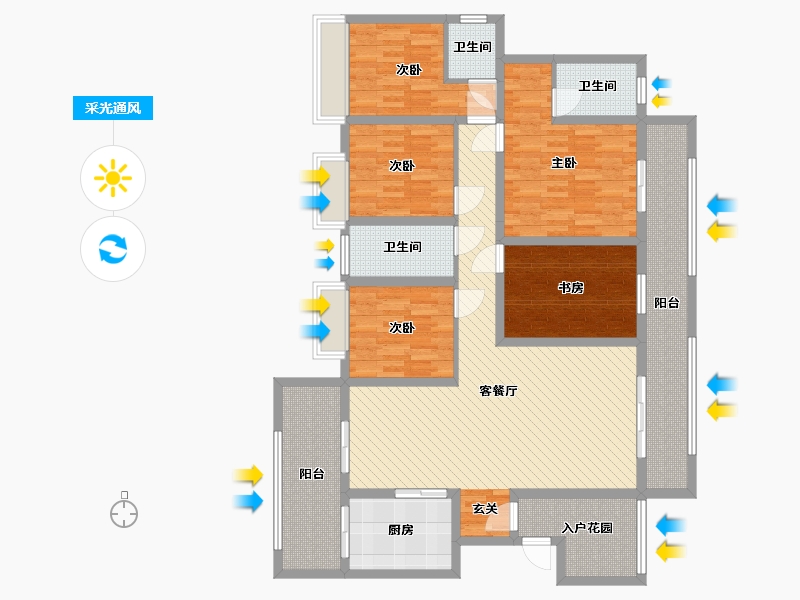 贵州省-黔南布依族苗族自治州-锦美(河畔阳光)-142.94-户型库-采光通风