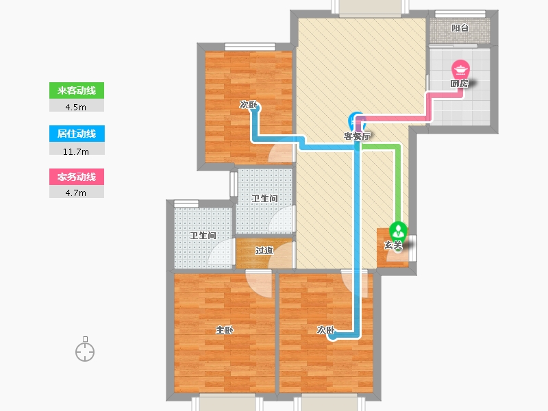 北京-北京市-世纪城(三期)-80.56-户型库-动静线