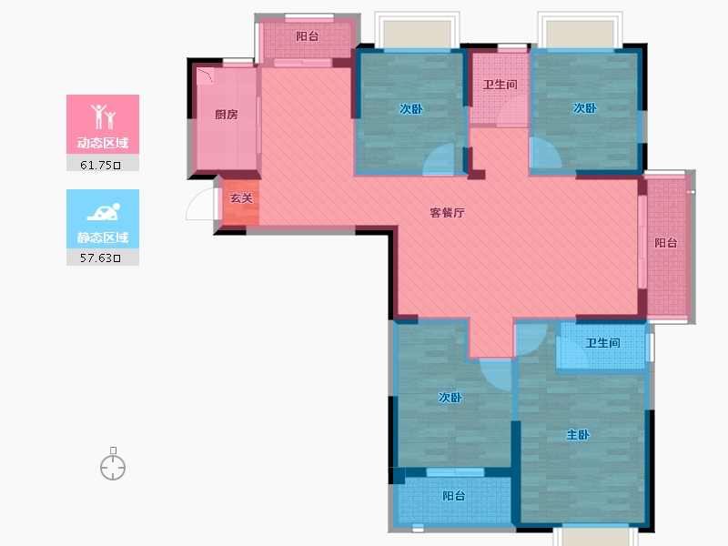 江苏省-徐州市-大儒世家-104.70-户型库-动静分区