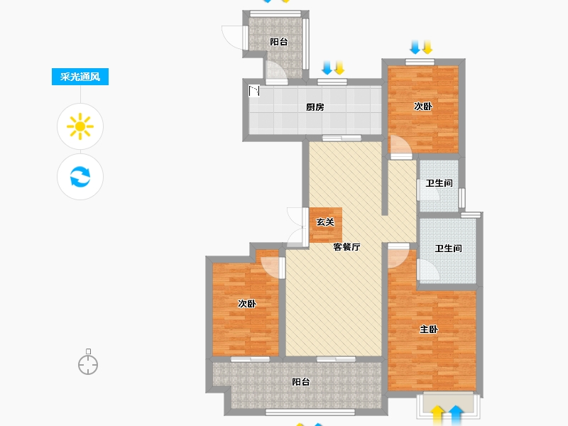 陕西省-铜川市-英伦小镇-102.62-户型库-采光通风