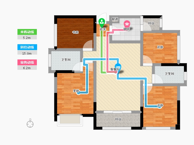 四川省-成都市-驿都城-89.80-户型库-动静线